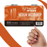 Amora Nail Tips Collection (500 pcs) pack- Medium & Short Shapes in Beige & Transparent