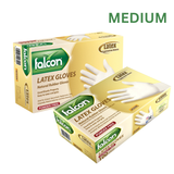 Falcon Powder-Free Latex Gloves – Disposable Salon Gloves for Hair, Beauty & Spa Use, Natural Rubber, Small, Medium & Large
