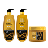 Silky Cool Keratin & Pro-Vitamin B5 Haircare Set – Sulfate-Free Shampoo, Conditioner & Hair Mask for Dry, Damaged & Color-Treated Hair – Nourishing, Strengthening & Shine-Boosting – Made in UAE (500ml x 3)