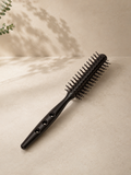 Small Round Hair Brush Brown Wood Effect Blow Dry Styling Brush