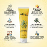 ActiveX Face & Body Lightening & Scrubbing Cream with Argan Oil – Gentle Exfoliating Face & Body Scrub – (150ml/500ml)