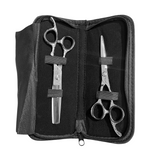 Pilot 6.0” Professional Hair Cutting Scissors & Thinning Shears Kit – 440C Japanese Stainless Steel, Rose Pattern Handle, Removable Finger Inserts – Barber & Hairdresser Tool