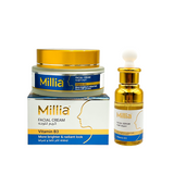 Millia Vitamin B3 Facial Cream (100 ml) & Facial Serum (40 ml) – Hydrating Niacinamide Cream / Serum for Even Skin Tone, Dark Spots & Radiant Glow