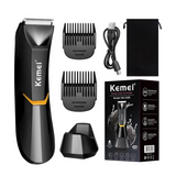 Body Hair Trimmer KM-3208 – Waterproof Wet & Dry Body Groomer for Men & Women with Ceramic Blades, LED Light & USB Fast Charging