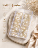 Professional Clear Full Cover Nail Extension Tips Set with Storage Case