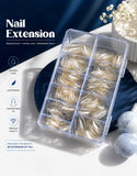 Professional Clear Full Cover Nail Extension Tips Set with Storage Case