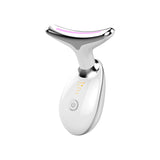 Wrinkle Reducing Face & Neck Massager – 3-in-1 Anti-Aging Light Therapy Device with Red, Blue, Green LED, Vibration & Heat | Skin Tightening, Collagen Boosting & Facial Lifting Tool