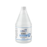 Bottle of active X isopropyl alcohol disinfectant on a white background