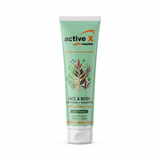 ActiveX Face & Body Lightening & Scrubbing Cream with Aloe Vera 150ml tube for gentle exfoliation and smoother skin