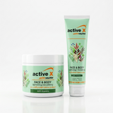 ActiveX Face & Body Lightening & Scrubbing Cream with Aloe Vera 150ml tube for gentle exfoliation and smoother skin