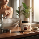Benefits of ActiveX Coffee Face and Body Scrub including exfoliation and skin smoothing