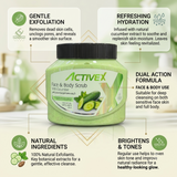ActiveX Cucumber Face and Body Scrub key features and exfoliating skincare benefits