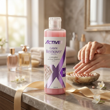 Using ActiveX Cuticle Remover during a professional manicure treatment