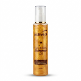 ActiveX face and body shimmer oil 200ml glowing skin highlighter oil UAE white background