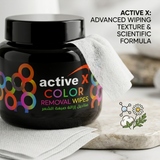 ActiveX hair color removal wipes with cleansing formula for post-color stain removal