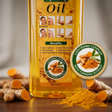Natural ingredients of Activex turmeric face and body oil including turmeric, coconut oil, olive oil and vitamin E for skin nourishment