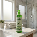 Close up view of aloe vera shampoo texture gentle cleansing moisturizing shampoo for soft hair