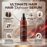 Anti frizz serum benefits smooth hair shine humidity control lightweight non greasy infographic