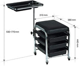 Pilot Trolley Manicure & Pedicure MA-3001 – Nail Technician Rolling Trolley with Seat, Storage Trays & Wheels, Salon Manicure Pedicure Cart, Nail Tech Stool Organizer for Beauty Salon & Spa
