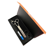 Pilot  Barber Thinning Scissor 5.5",  6.0",  6.5" – Professional Single Blade Hair Texturizing Shears with Fancy Ring – Stainless Steel Hair Thinning Scissors for Barbers & Stylists