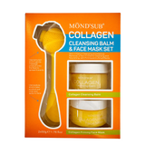 Mondsub Skincare Set – Rose & Collagen Cleansing Balm, Face Mask & Dual-Ended Silicone Brush with Spatula , Hydrating Makeup Remover, Firming & Brightening, Anti-Aging Set 2×50g