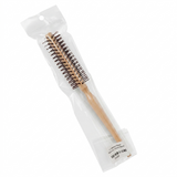 Compact peach wood hair brush for travel and on-the-go grooming