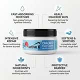 Heel repair cream benefits infographic for dry cracked rough feet treatment