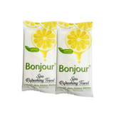 Bonjour Refreshing Towel - (25 Pcs) Pack | Scented, Portable, and Skin-Friendly Refreshment  Disposable Wet Wipes / Towels