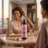 Perfect hairstyle with long lasting hold and shiny finish using hair fixative spray