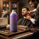 Premium salon hygiene setup with ActiveX disinfectant bottle representing professional grooming sanitation