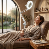 Jully France professional magnifying lamp in a modern beauty salon treatment room