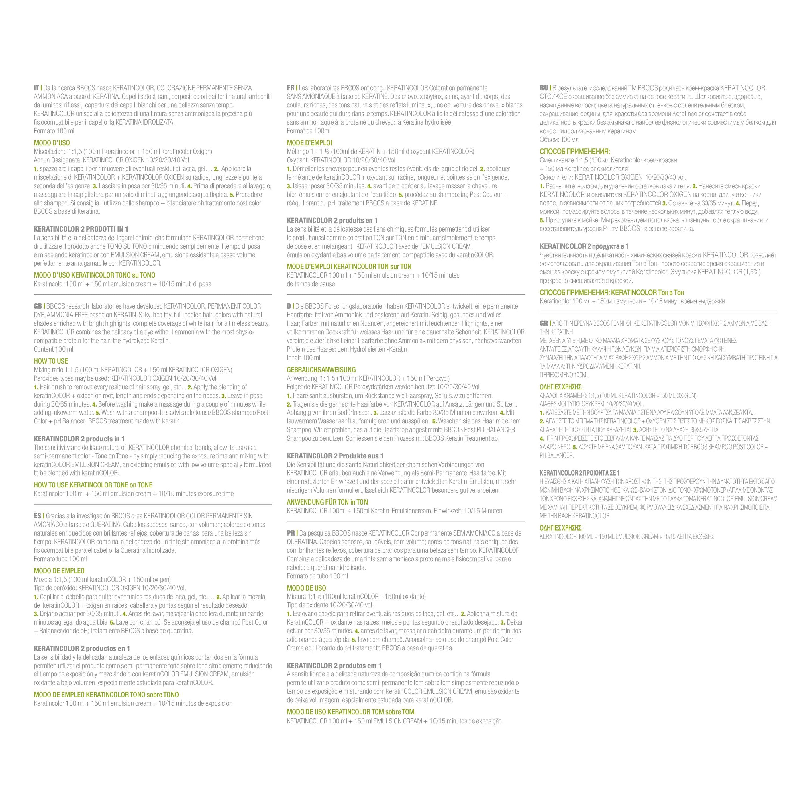 Keratin Zero Amonia + Keratin Color Chart / Catalogue for Vibrant, Ra