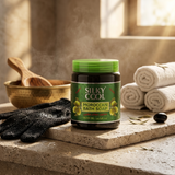 Traditional Moroccan hammam soap treatment helping soften and prepare skin for exfoliation