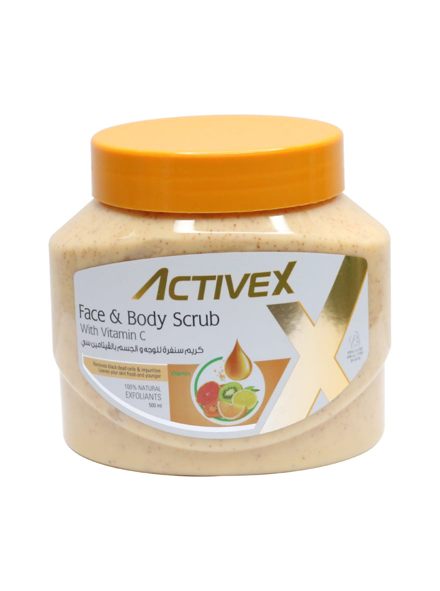 ActiveX Face & Body Scrub 500ml - Vitamin C | Brightening and Refreshing Skincare