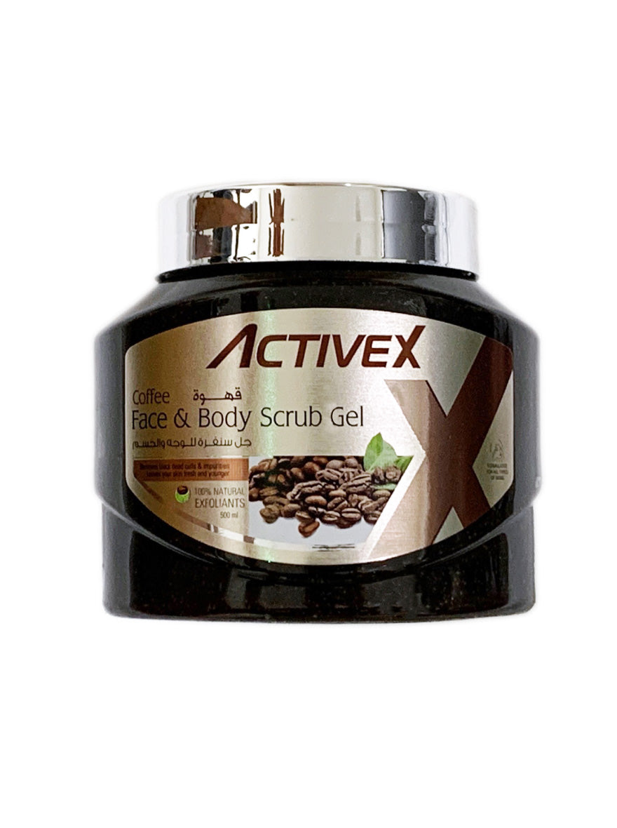 ActiveX Face & Body Scrub Gel 500ml - Coffee | Exfoliating and Energizing Skincare