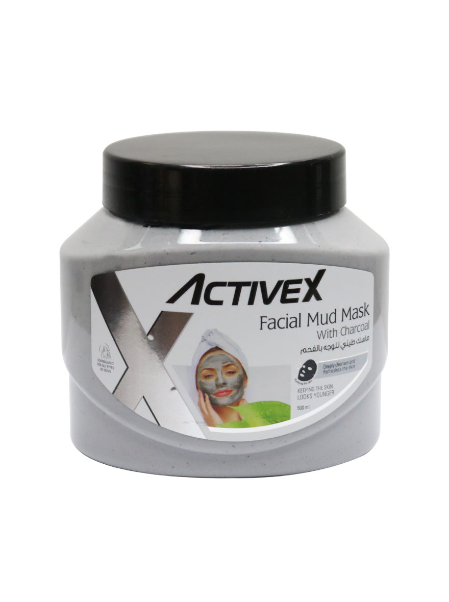 ActiveX Facial Mud Mask 500ml - Charcoal | Deep Cleansing and Purifying Skincare