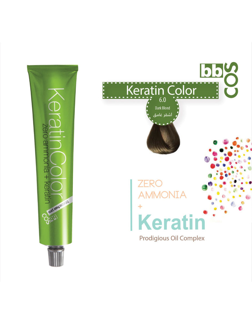 Keratin Hair Color 100 ml 6.0
