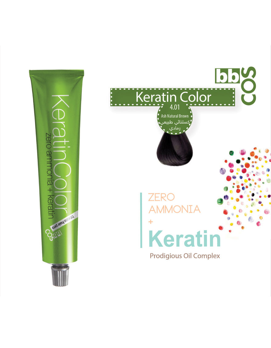Keratin Hair Color 100 ml 4.01