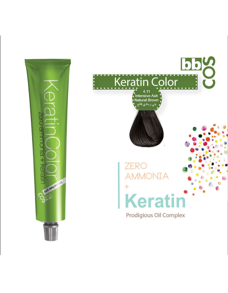 Keratin Hair Color 100 ml 4.11
