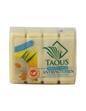 Taous Natural Moroccan Bar Soap Pack of 4 - Antibacterial Formula - 125g each