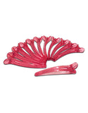 Red Plastic Sectioning Hair Clips  86339 - Pack of 12 for Styling and Securing Hair