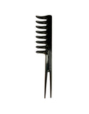 Wide Teeth Hair Comb Black with Two Rat Tails - 30139 - Hair Styling & Detangling Comb