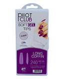 Pilot Club Long Coffin Tips )240 Pcs(- Clear