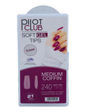 Pilot Club Medium Coffin Tips )240 Pcs(- Clear