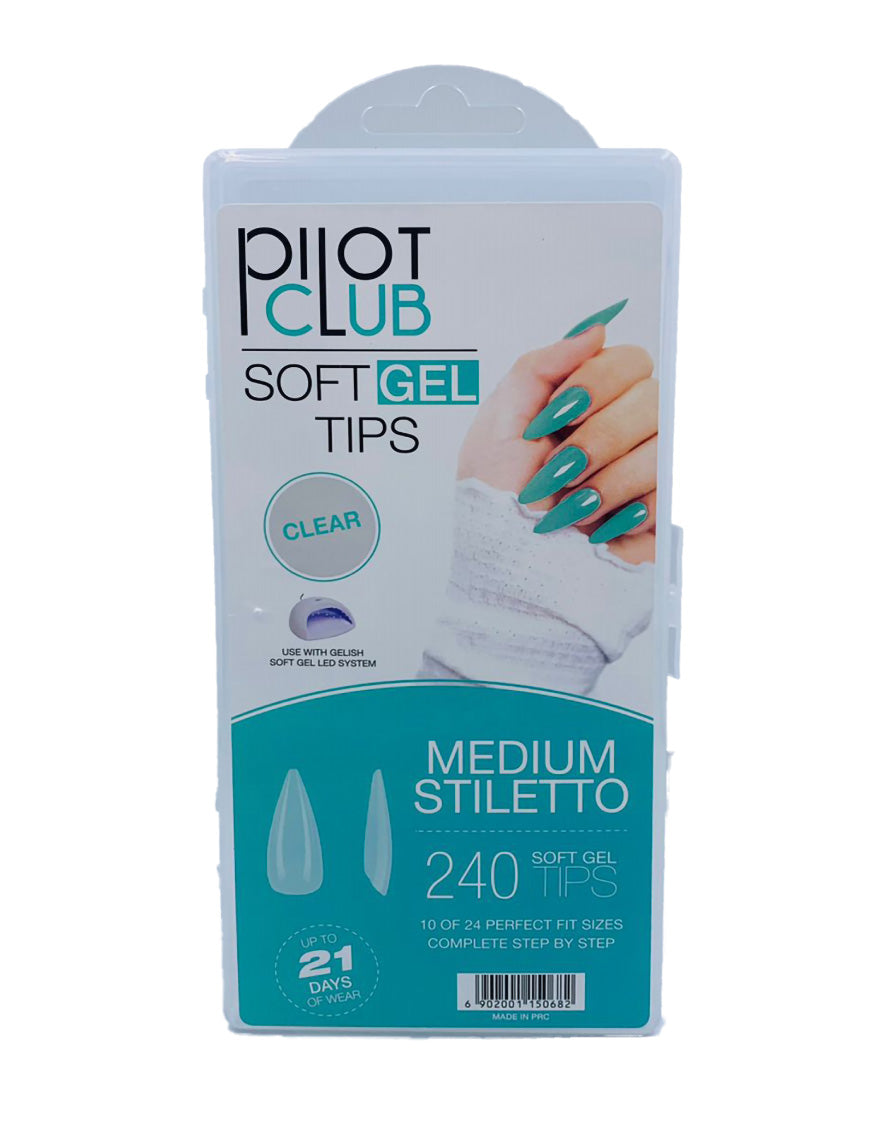 Pilot Club Medium Stiletto Tips )240 Pcs( - Clear