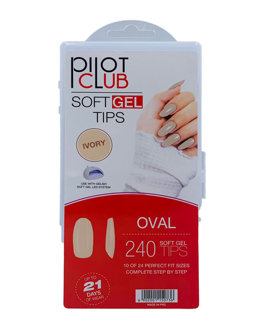 Pilot Club Oval Tips )240 Pcs( - Ivory